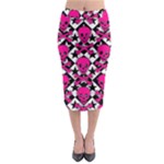 Pink Skulls & Stars Midi Pencil Skirt