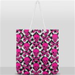 Pink Skulls & Stars Full Print Rope Handle Tote (Large)