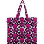 Pink Skulls & Stars Canvas Travel Bag