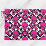 Pink Skulls & Stars Canvas Cosmetic Bag (XXXL)