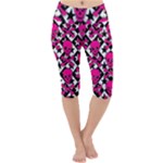 Pink Skulls & Stars Lightweight Velour Cropped Yoga Leggings