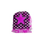 Pink Star Drawstring Pouch (Small)