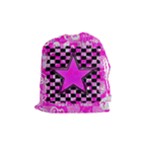 Pink Star Drawstring Pouch (Medium)