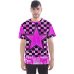 Pink Star Men s Sports Mesh Tee