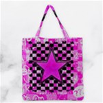 Pink Star Grocery Tote Bag