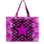 Pink Star Zipper Mini Tote Bag