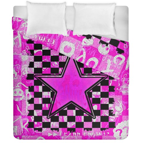 Pink Star Duvet Cover Double Side (California King Size) from ArtsNow.com