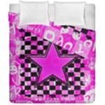 Pink Star Duvet Cover Double Side (California King Size)