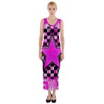 Pink Star Fitted Maxi Dress