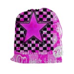 Pink Star Drawstring Pouch (XXL)