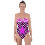 Pink Star Tie Back One Piece Swimsuit