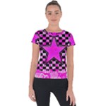 Pink Star Short Sleeve Sports Top 