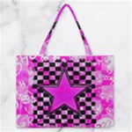 Pink Star Zipper Medium Tote Bag