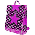 Pink Star Flap Top Backpack