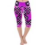 Pink Star Lightweight Velour Cropped Yoga Leggings