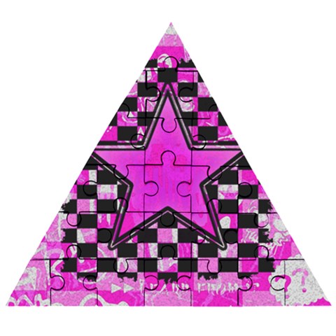 Pink Star Wooden Puzzle Triangle from ArtsNow.com