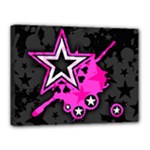 Pink Star Design Canvas 16  x 12  (Stretched)