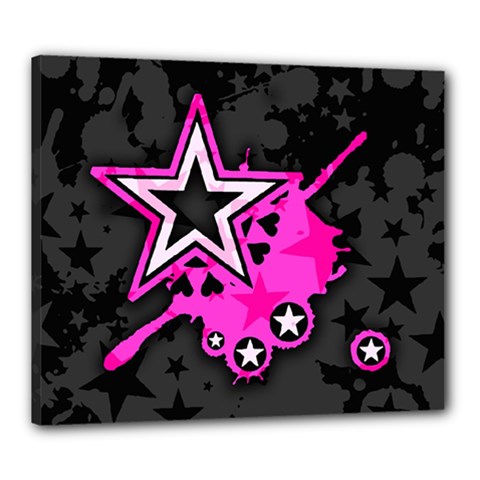 Pink Star Design Canvas 24  x 20  (Stretched) from ArtsNow.com