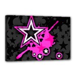 Pink Star Design Canvas 18  x 12  (Stretched)