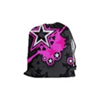 Pink Star Design Drawstring Pouch (Medium)