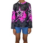 Pink Star Design Kids  Long Sleeve Swimwear