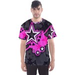 Pink Star Design Men s Sports Mesh Tee