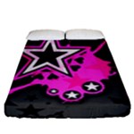 Pink Star Design Fitted Sheet (Queen Size)