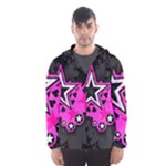 Pink Star Design Men s Hooded Windbreaker