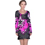 Pink Star Design Long Sleeve Nightdress