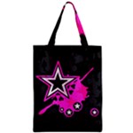 Pink Star Design Zipper Classic Tote Bag