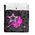 Pink Star Design Duvet Cover Double Side (Full/ Double Size)