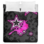 Pink Star Design Duvet Cover Double Side (Queen Size)