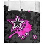 Pink Star Design Duvet Cover Double Side (California King Size)