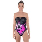 Pink Star Design Tie Back One Piece Swimsuit