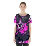 Pink Star Design Skirt Hem Sports Top