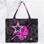 Pink Star Design Zipper Medium Tote Bag