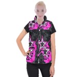 Pink Star Design Women s Button Up Vest