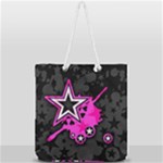 Pink Star Design Full Print Rope Handle Tote (Large)