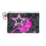 Pink Star Design Canvas Cosmetic Bag (Medium)