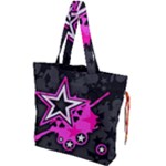 Pink Star Design Drawstring Tote Bag