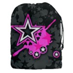 Pink Star Design Drawstring Pouch (XXXL)