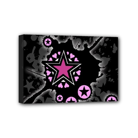 Pink Star Explosion Mini Canvas 6  x 4  (Stretched) from ArtsNow.com