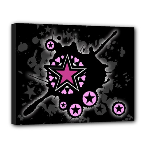 Pink Star Explosion Canvas 14  x 11  (Stretched) from ArtsNow.com