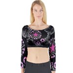 Pink Star Explosion Long Sleeve Crop Top