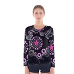Pink Star Explosion Women s Long Sleeve Tee