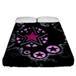 Pink Star Explosion Fitted Sheet (Queen Size)