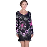 Pink Star Explosion Long Sleeve Nightdress