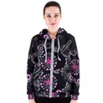 Pink Star Explosion Women s Zipper Hoodie