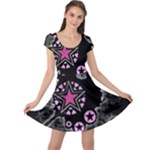 Pink Star Explosion Cap Sleeve Dress