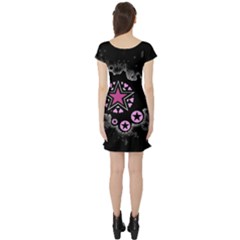 Short Sleeve Skater Dress Back Short Sleeve Skater Dress Back
